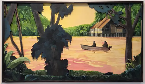 Verk av Samuel Sander, olja på plywood